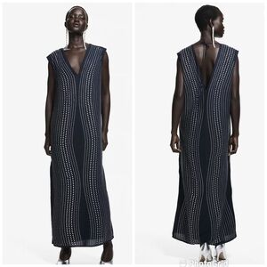 H&M RHINESTONE DECORATED DRESS Navy blue/Silver-coloured